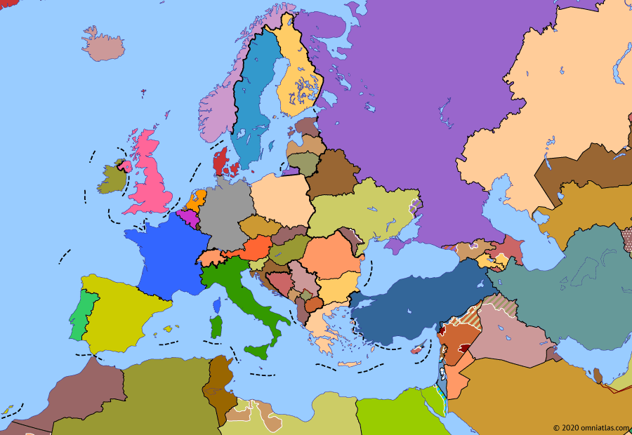 Карта европы 2020 года